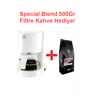 Melitta Enjoy II Filtre Kahve Makinesi - Beyaz (500Gr Filtre Kahve Hediye!)